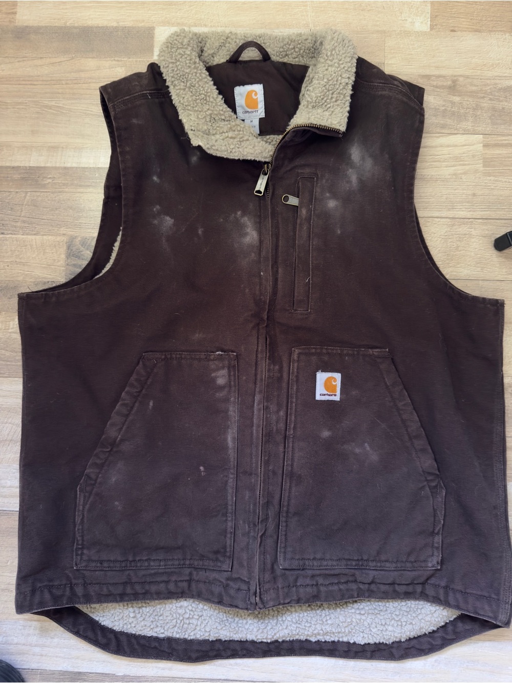 Carhartt Men's Dark Brown Sherpa-Lined Work Vest